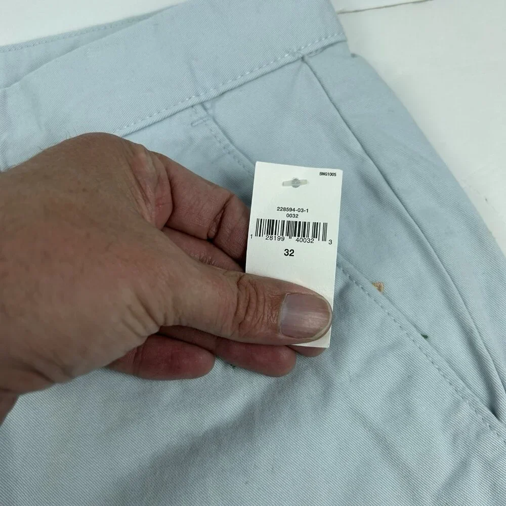 Gap 32 x 10” Light BLue Mermaid All Over Raw Hem Casual Chino Shorts